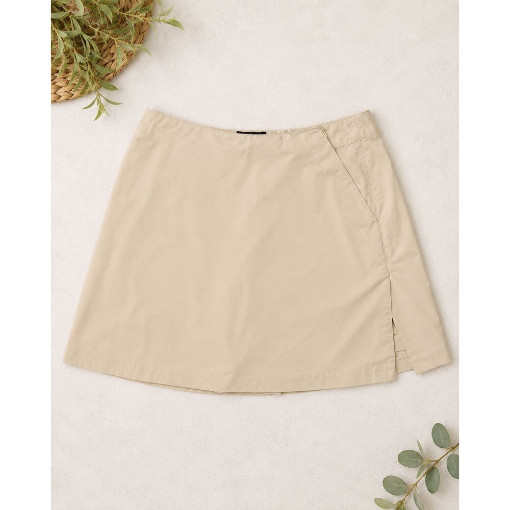 Adidas Stretch Golf Skort Womens 8 Beige Khaki Cotton Blend Built In Shorts